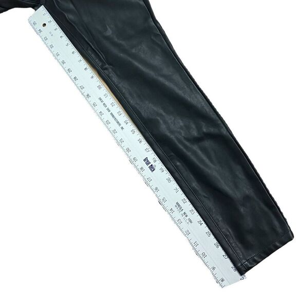 Blank NYC Pants 28 Black Faux‎ Leather High Rise Skinny Button Fly Great Jones - Picture 5 of 15